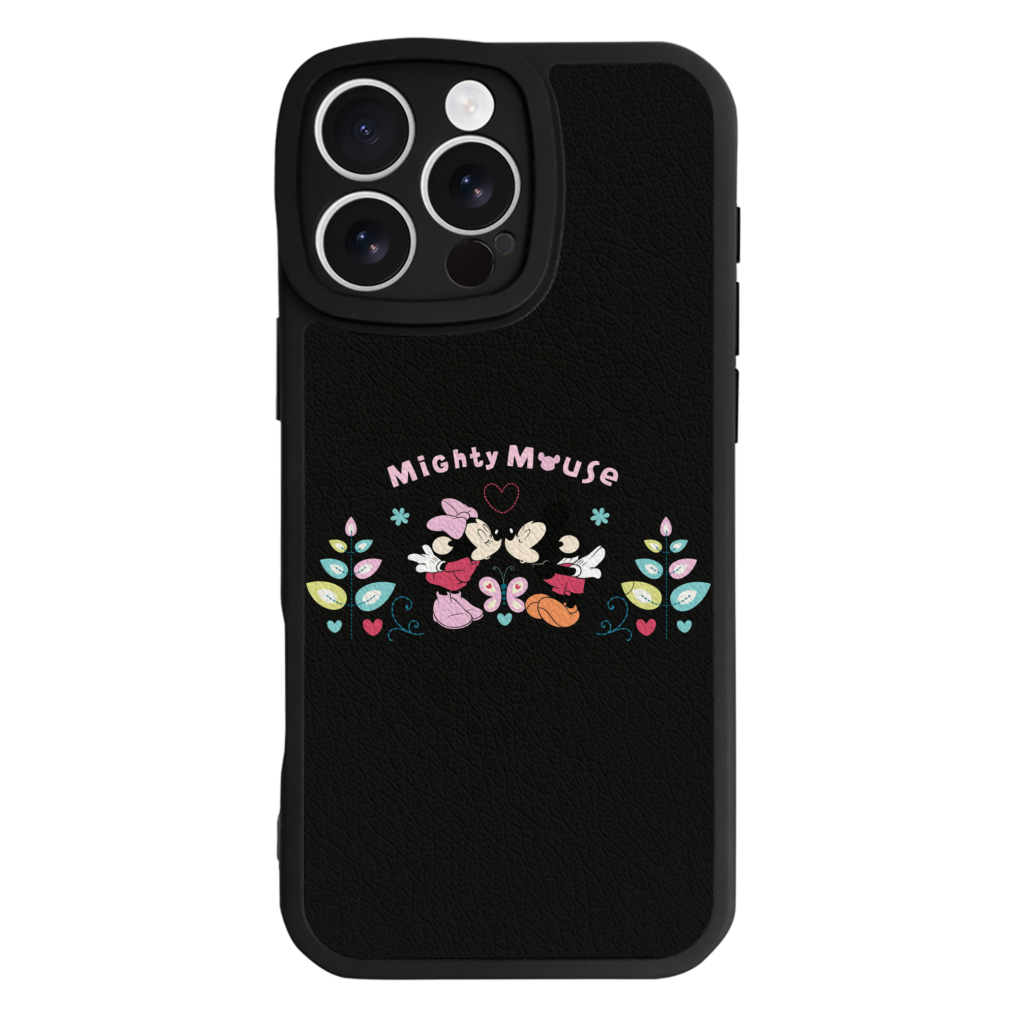 （画像用） ミッキーマウス Mickey Mouse 【iPhone 16シリーズ対応】シリコンスマホケース（レザー調） 材質：シリコン